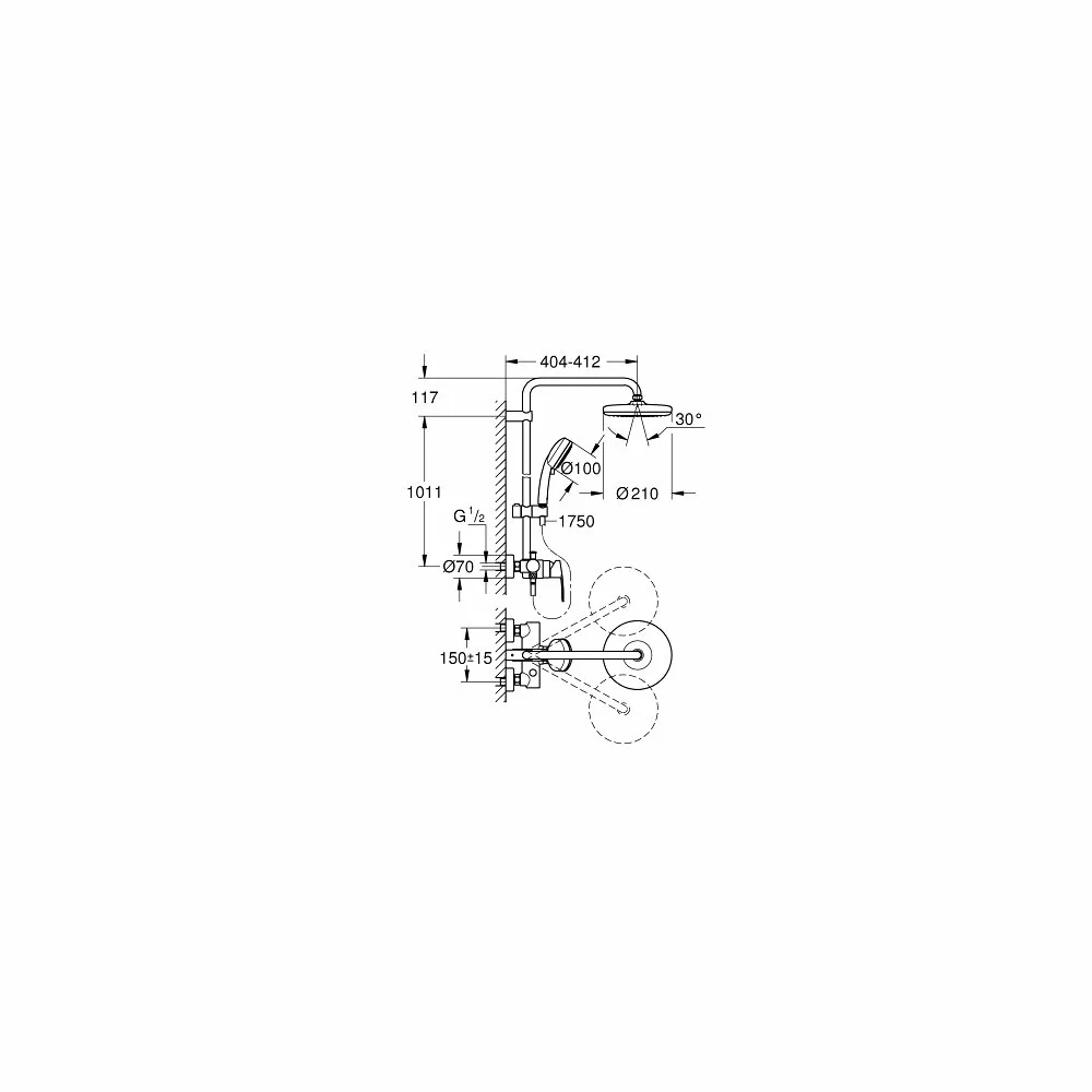 Coloana de dus Grohe New Tempesta Cosmopolitan 210 [1]