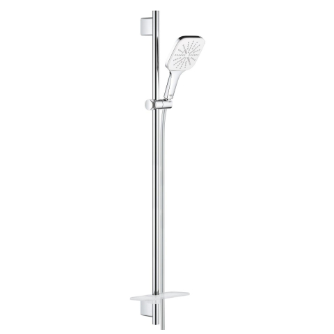 Sisteme de dus - Coloana de dus Grohe SmartActiv Cube 130 bara 900 mm, pivotanta, 3 pulverizari, anti-calcar, etajera, crom