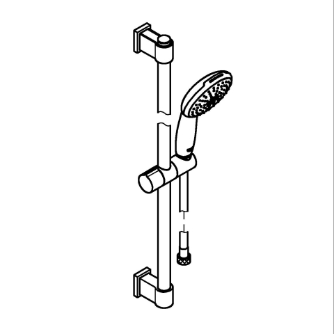 Coloana de dus Grohe Vitalio comfort 110 II rail set 600 9, 5, universala, 600 mm, dus de mana, furtun de dus, ajustabil, 2 jeturi, negru mat [3]