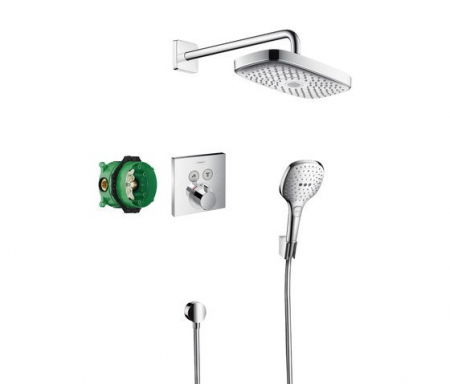 Baterii monocomanda - Sistem de dus incastrat termostatat Hansgrohe Design Raindance Select E Shower Select S cu 2 consumatori