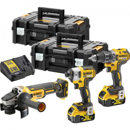 Masini de gaurit si insurubat - Set 3 Scule Profesionale DeWalt DCK384P2T: DCD796, DCF887 si DCG405