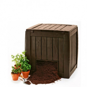 Scule si unelte pentru gradina - Compostor cu baza, maro, 340 litri, Curver