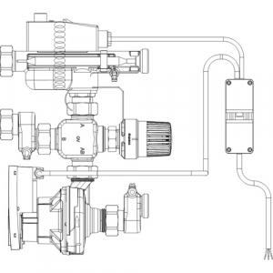 Grup de amestec, cu pompa WILO YONOS PARA, DN25, Oventrop Regufloor HN [2]