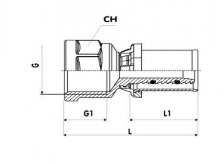 Conector sertizare filet interior 1 tol x 32x3 ICMA [1]