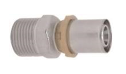 Tevi, fitinguri, robineti si accesorii - Conector sertizare filet exterior 3/4 tol x 20x2 ICMA
