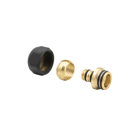 Echipamente de incalzire si producere ACM - Conector ICMA art.95 16x2 pentru teava Pex D16, negru mat