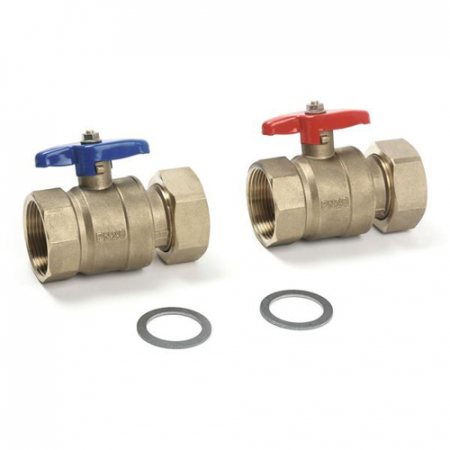 Accesorii incalzire in pardoseala - Set robineti cu bila orizontal, 1 1/4", REHAU