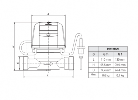 Contor energie, DN20, debit max 5 m³/h, Apator ELF 2.5 [1]