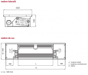 Convector de pardoseala, incalzire/racire, 3221 W/887 W, H=140 mm, 340x2000 mm, Purmo Aquilo F4C [2]