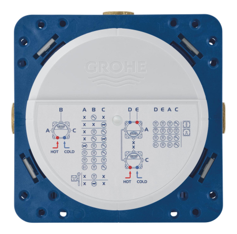 Corp incastrat Grohe Rapido SmartBox, 3 iesiri, 2 intrari, alarma, pentru baterii SmartControl [6]