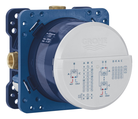 Corp incastrat Grohe Rapido SmartBox, 3 iesiri, 2 intrari, alarma, pentru baterii SmartControl [2]