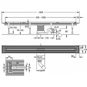 Corp rigola dus cu lungime reglabila Viega Advantix Vario lungime 300-1200 mm [2]