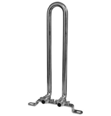 Fitinguri cu manson alunecator - CORP U CONECTARE LA RADIATOR CUPRU NICHELAT CU SUPORT D. 16 L300mm - VALROM GAMA PexKIT