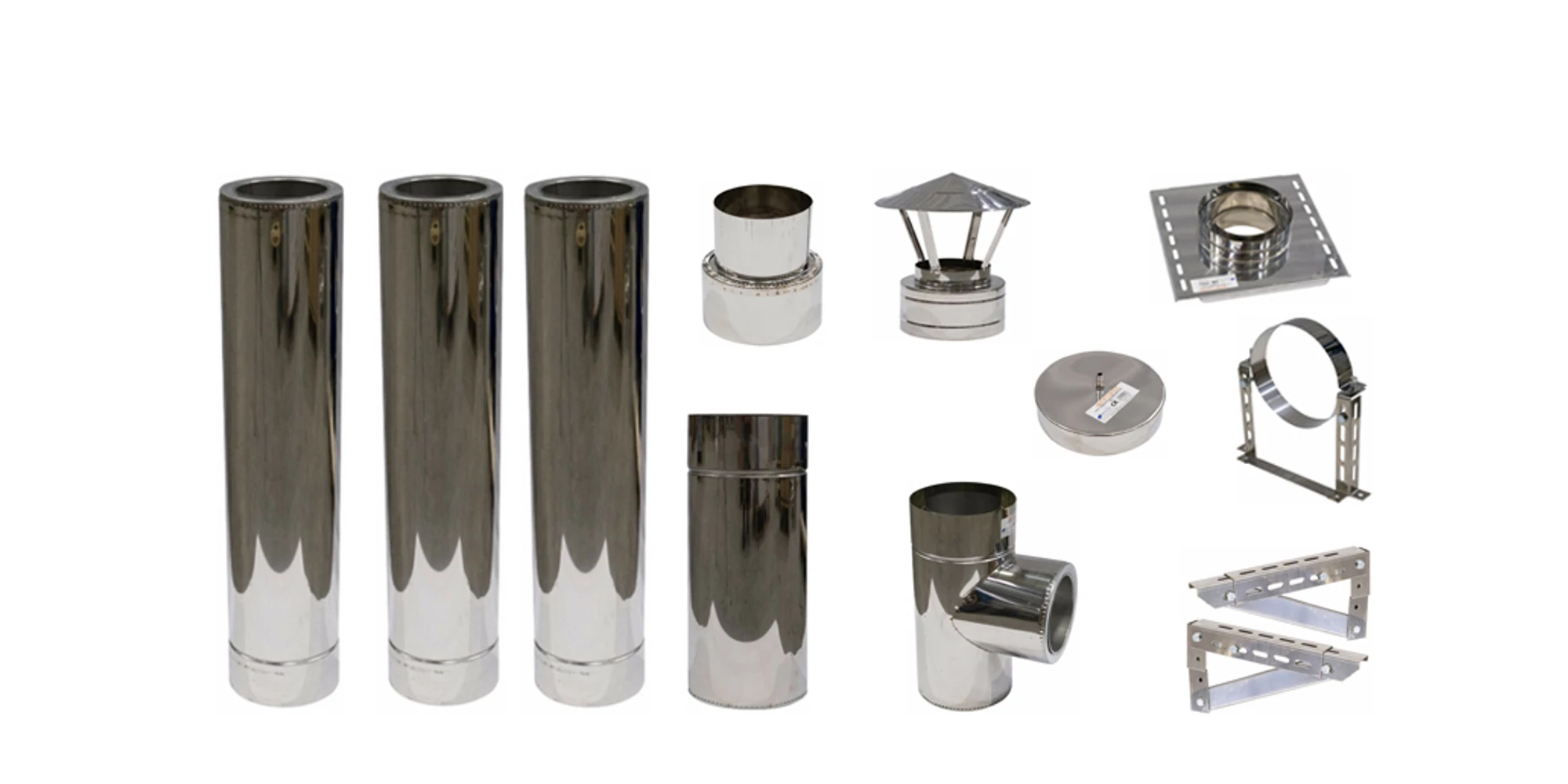 Accesorii cazane - Cos de fum complet D120, izolat, din inox