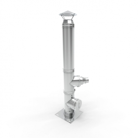 Accesorii cazane - Cos de fum inox, Fornello dublu perete inox-inox, izolatie din vata bazaltica 40 mm, inaltime 6 metri, diametru interior 200 mm, pentru centrale pe lemn, carbune si peleti, complet
