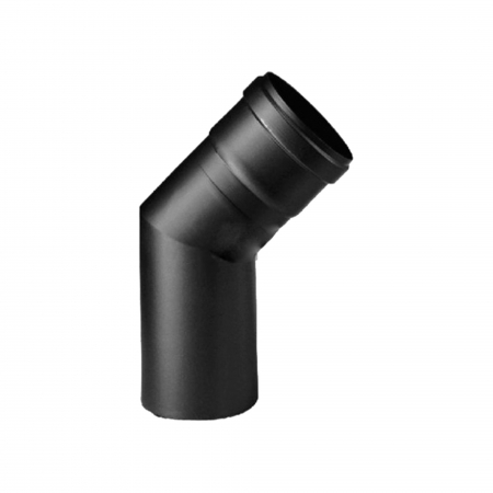 Accesorii cazane - Cot 45° burlan din otel pentru cazane pe peleti, 80 mm, negru, Kolo Tech