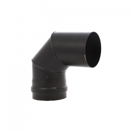 Accesorii cazane - Cot 90° din otel fara orificiu de curatire pentru cazane pe peleti, 80 mm, negru, Kolo Tech