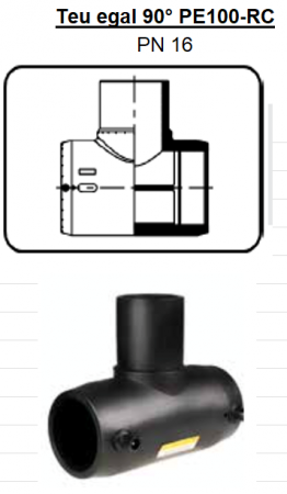 Fitinguri electrofuziune SDR 11 - Teu egal 90 grade injectat electrofuziune PE100-RC, DN 32 mm, SDR 11-17, Agru
