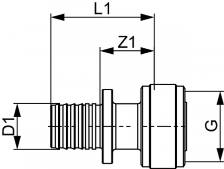 Adaptor rapid TECE drept, bronz cu siliciu 16 x 1/2" [1]