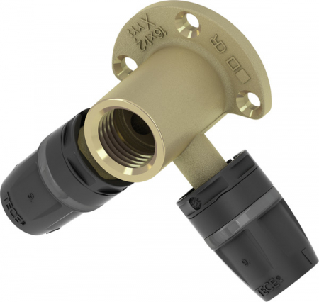 Fitinguri din alama/PPSU - Cot cu talpa TECElogo-Push din PPSU/alama standard Ø 16 x 1/2" FI x 16
