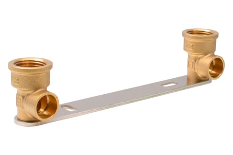 Incalzire - Cot cu talpa dublu cupru pentru robinet coltar Ermetiq 15x1/2 -150mm