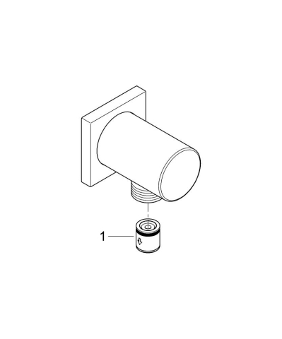 Cot de iesire Grohe Rainshower, 1/2", protectie anti-reflux, crom [3]