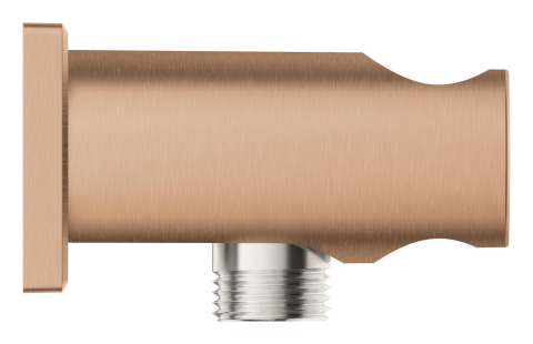 Cot de iesire Grohe Rainshower dus cu suport, montare pe perete, universal, filet tata, suport, cupru mat [3]