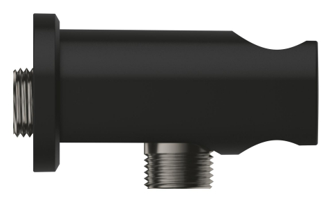 Cot de iesire Grohe Rainshower dus cu suport, ornament rotund, montare pe perete, universal, filet tata, suport integrat, negru mat [3]