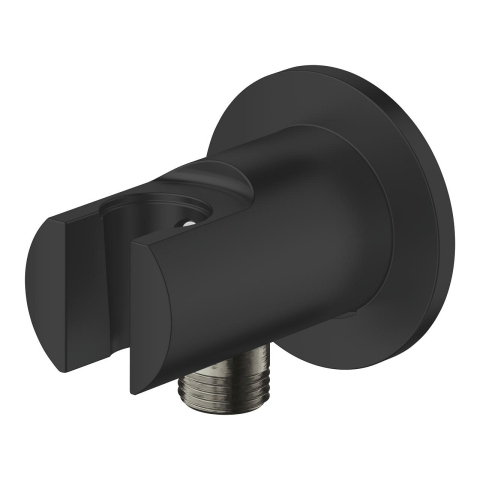 Cot de iesire Grohe Tempesta, 1/2", cu suport para dus integrat, negru [2]