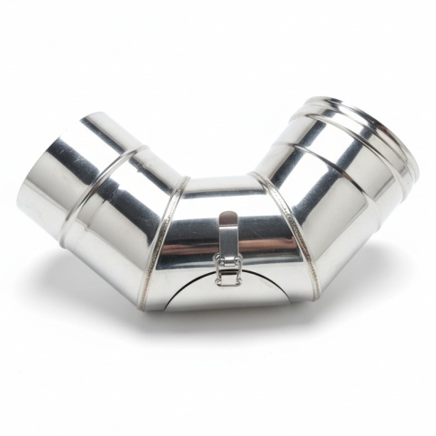 Incalzire - Cot inox cu usita curatare si garnitura SP 90°, ⌀120 mm