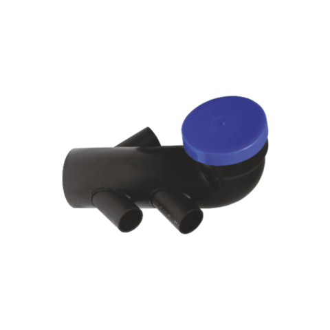 Canalizare pluviala - Cot Valrom VALRain PEHD pardoseala D. 110 pentru WC 4 racord D. 50 dop inchidere lat. dop protectie