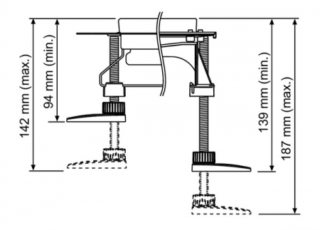 Set suporti (4buc) de sustinere/montaj TECEDrainline izolati fonic H 139-187mm [1]