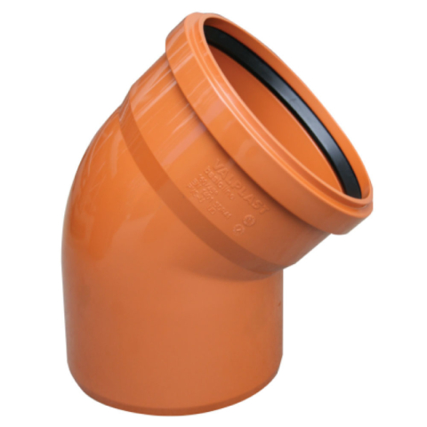 Instalatii de apa si canalizare - Curba canal Valrom VALPlast 45grd PVC D. 160