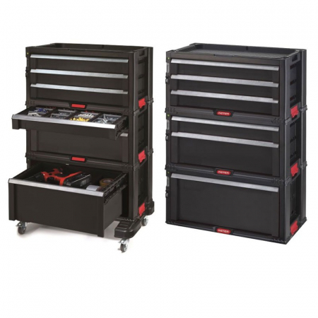Scule si dispozitive de lucru - Organizator mobil scule black 6 sertare Keter