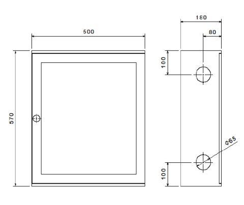 Cutie hidrant PYR LUX C52 - 570x500x180 rosie, usa cu sticla, sistem complet cu tambur [1]