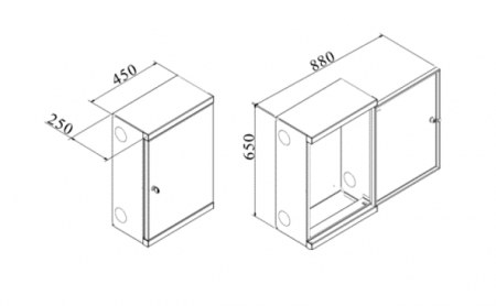 Cutie hidrant INOX, 650x450x250 mm, cu usa de sticla, complet echipata, Auras LT C52 [1]