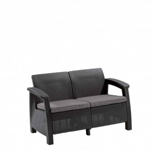 Casa si gradina - Canapea de gradina, gri, 2 locuri, Curver Corfu Love Seat