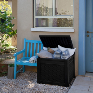 Cutie pentru depozitare tip scaun, maro, 208 L, Keter Cube [2]