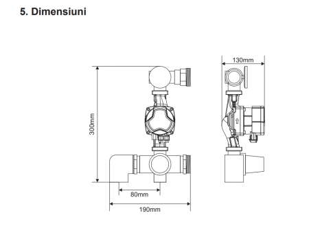 Grup de pompare si amestec Ferroli Floormix Basic, include pompa Ferroli GPA 3 / 25-7 130 [2]