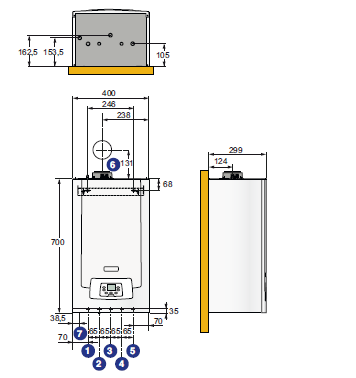 Centrala murala in condensatie, 28/33 kW, De Dietrich 28/33 MI Compact, kit de evacuare inclus [1]