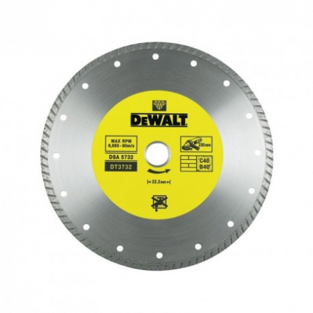 Dispozitive pentru prelucrarea lemnului - Disc Diamantat Turbo DeWalt DT3712, 2.2 x 22.2 x 125 mm