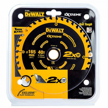 Scule si dispozitive de lucru - Disc DeWALT DT10301 Extreme 165mmx20mmx1.65mm 40 dinti