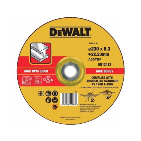 Scule si dispozitive de lucru - Disc diamantat pentru taiere metal DeWalt DT43919 230 x 6mm
