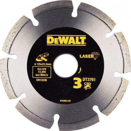 Scule si dispozitive de lucru - Disc diamantat pentru materiale dure & granit Dewalt DT3761, 125 mm