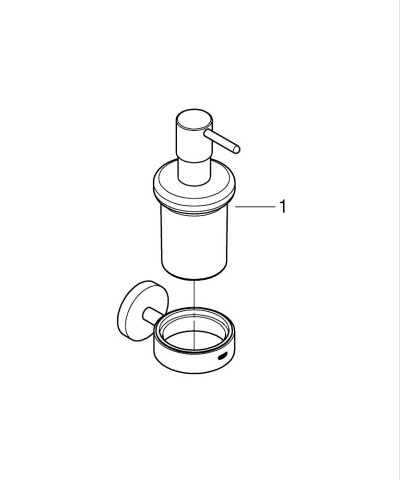 Dozator sapun baie Grohe Essentials cu suport, montare pe perete, fixare ascunsa, 160 ml, crom [1]