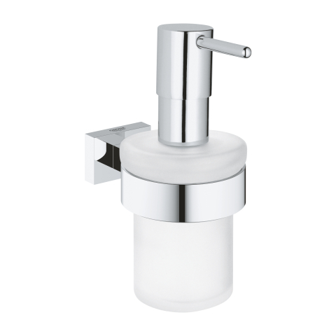 Obiecte sanitare - Dozator sapun Grohe Essentials Cube 160 ml, include suport, sticla, metal, crom
