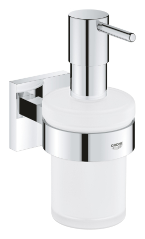 Obiecte sanitare - Dozator sapun Grohe Start Cube cu suport, montare pe perete, fixare ascunsa, crom