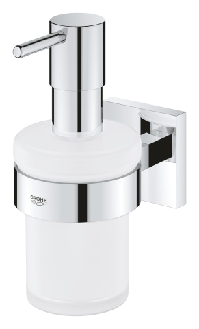 Dozator sapun Grohe Start Cube cu suport, montare pe perete, fixare ascunsa, crom [1]