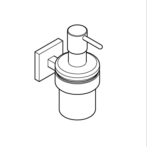 Dozator sapun Grohe Start Cube cu suport, montare pe perete, fixare ascunsa, crom mat [3]