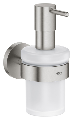 Obiecte sanitare - Dozator sapun Grohe Start cu suport, 160 ml, montare pe perete, fixare ascunsa, crom mat